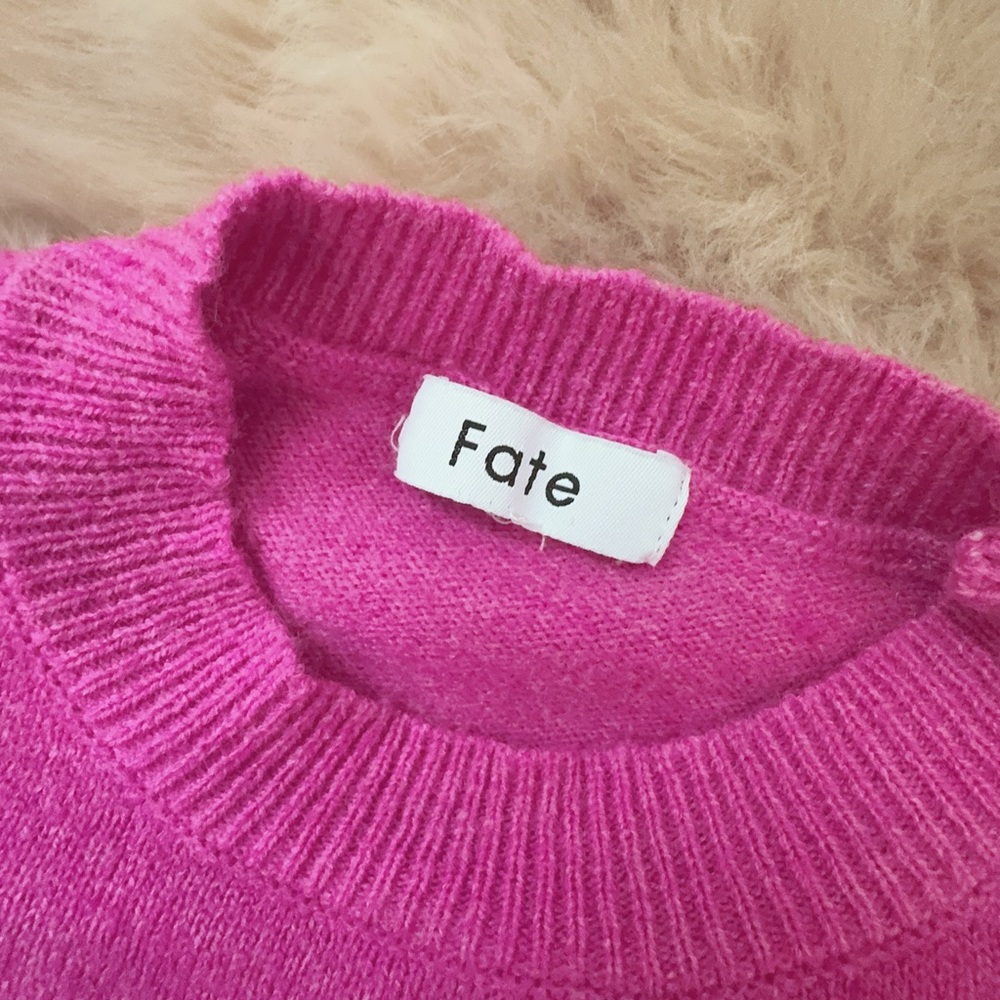Fate Women's Vibrant Pink Cowl Neck Sweater